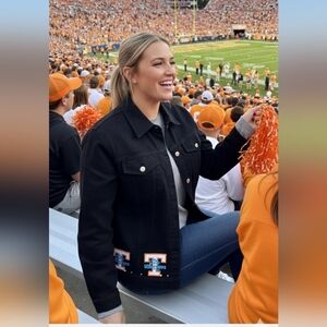 Las Olas Women's Medium/Large Black Denim Jacket with Lady Vols Embroidery